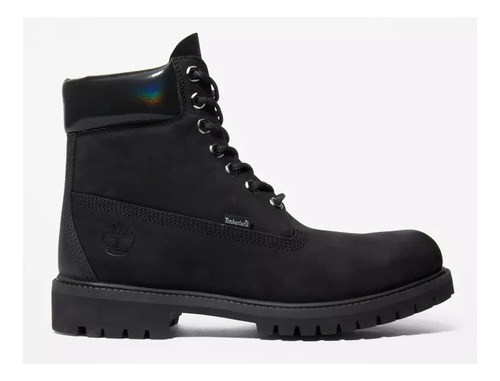 Borcegos De Piel Timberland Premium Waterproof Boots Diseño Liso Black Nubuck/glossy Black 25 Mx Para Hombre