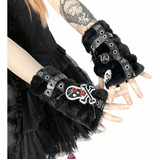 Guantes De Esqueleto Sin Dedo Gruesos Invierno Punk Gotico