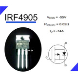 Irf4905 Irf 4905 Mosfet Canalp -55v, -74a To220