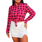 Blusa Camisa Feminina Xadrez  Festa Junina Julina Arraiá 