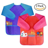 Pack De 2 Niños Arte Batas, Niños Impermeable De La Pintura 