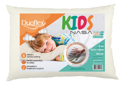 Travesseiro Kids Nasa Com Espuma Viscoelástico - 45x65cm