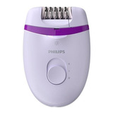 Depiladora Eléctrica Philips Satinelle Essential Bre275/00 Color Blanco Y Morado 100v/240v