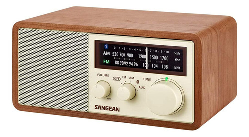 Sangean Wr-16 Am/fm Radio De Madera Bluetooth Para Gabinete