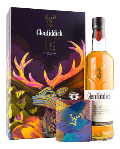 Whisky Glenfiddich 15 Años Limited Edition Design C/petaca 