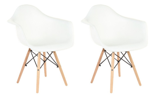 Sillon Eames Comedor Patas De Madera X2