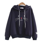 Saco Hoodies Capota Diseño Gata Adulto Algodón Perchado