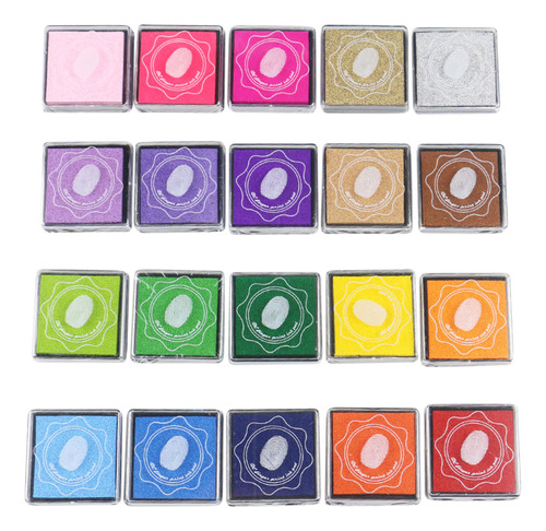 Caja De Tinta P 20, Color, 4 X 4 Cm, Para Niños Puzzle Finge