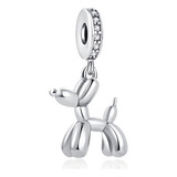 Charm Plata S925 Dije Para Pulsera Perro Globo