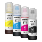 Tinta De Impressora Epson T544 L3150 L3110 L3250 L3210 Preto De 65 Ml 4 Unidades