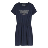 Vestido Tommy Hilfiger Jersey Tee Dress Para Niña 