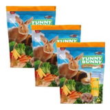 3 Pcts Funny Bunny Ração Delícias Da Horta Coelho 1,8kg