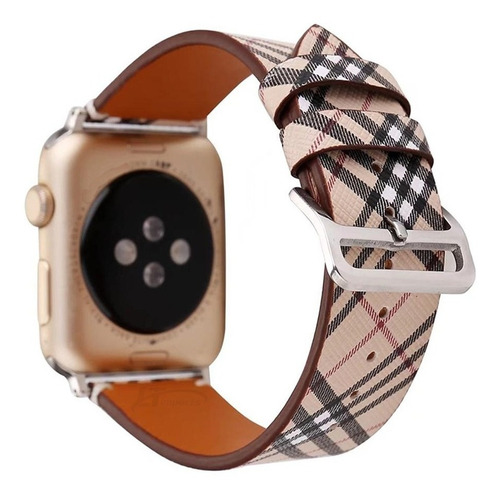 Pulseira Couro Listrada Para Apple Watch 7 45mm Serie 7