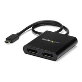 Divisor Multiplicador Usb-c A Displayport 2 Puertos Hub Mst