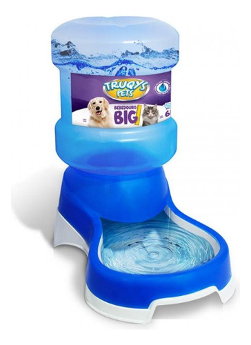 Bebedouro De Cachorros E Gatos C/ Galão Automatico 6l Azul