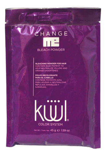  Polvo Decolorante  De Pelo Kuul Change Me Pigmento Azul 45gr Tono Pigmento Azules