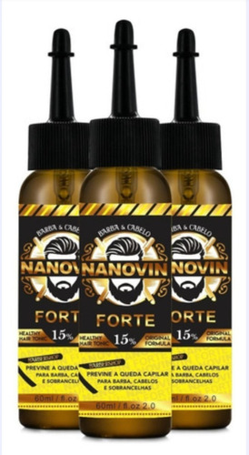 Cresce Barba - Nanovin Forte 15% 60 Ml Fragrância Extrato De Ervas Naturais