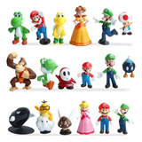 Set 18 Figuras Mario Bros Colección De Personajes Nintendo 