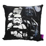 Almofada Fibra Veludo 40x40cm Darth Vader Death Star Wars Cor Preto