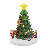 Árvore De Natal Decorada Com Personagens Com Luz Em Resina