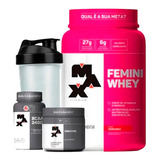 Whey Feminino + Bcaa + Creatina + Brinde - Max Titanium