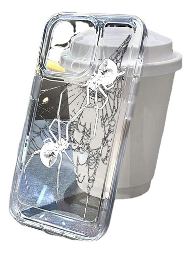 Funda De Cristal Transparente Con Diseño De Araña Para Iphon