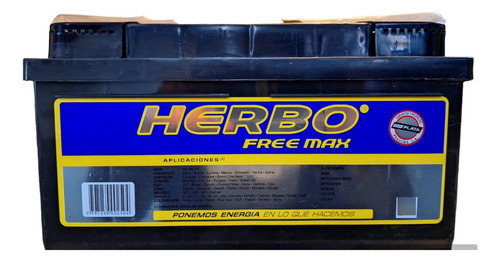 Bateria Herbo 12x75 Free Max Sin Mantenimiento Reforzada