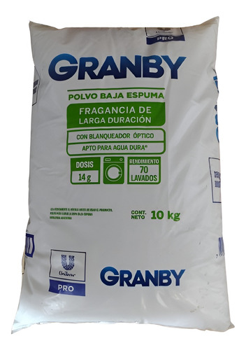 Jabon En Polvo Baja Espuma Granby X 10 Kg 