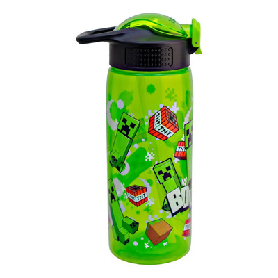 Botella De Plástico Antimicrobial Para Agua Minecraft 739 Ml Color Verde | Meses sin interés