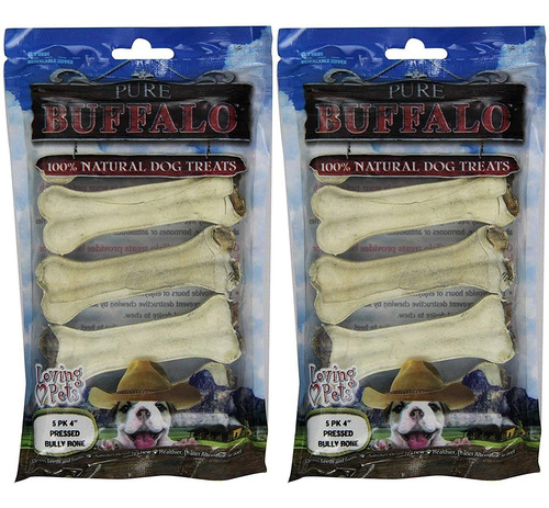 Loving Pets Pure Buffalo 4.0 In Pressed Bully Bone Dog Treat