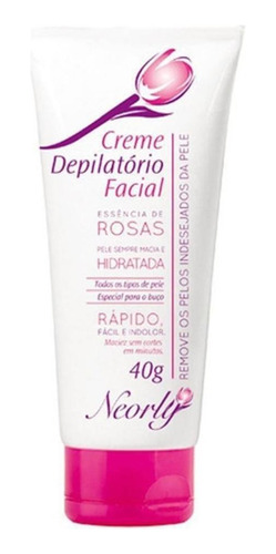 Creme Depilatório Facial Neorly Hipoalergênico Rosas 40g