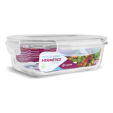 Pote Vidro Hermético Marmita Tampa Plástico Alimentos 640ml Cor Branco (qh)