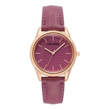 Reloj Steve Madden Dama - Correa De Piel Color Rosa-morado