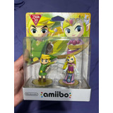 Amiibo Toon Link Y Zelda Con Detalle De Producción Sellado