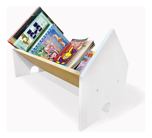 Estante Porta Livros Infantil Casinha - Montessori - 40cm