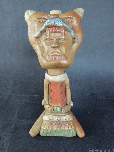 Flauta Asteca Em Cerâmica. Povo Tlapitzalli México. Raridade