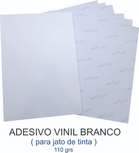 Adesivo Vinil Branco Brilhante Jato De Tinta A4 (100 Folhas)