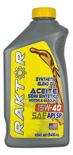 Aceite Raktor Semisintético 15w40 946ml Motor A Gasolina