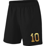 Short De Futbol 10 Dorado Messi Argentina Shf002