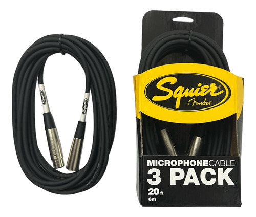 Cable Fender Squier Microfono 6 Metros M-f / Fms20 (3 Pack)