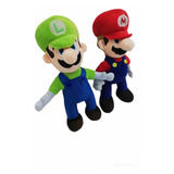 Mario Bros Y Luigi Peluche 53cm Enorme Bordado Pareja Set