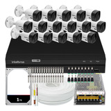 Kit Cftv Monitoramento 16 Cameras Intelbras Mhdx 1216 1 Tera