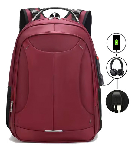 Mochila Bolsa Reforçada C/ Cabo Usb E Entrada P2 Impermeável