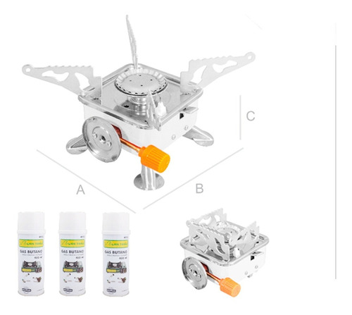 Mini Estufa De Camping Plegable De Acero Inoxidable Ligera