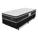 Cama Box Solteiro Com Pillow Top Espuma Viscoelástica Da Nasa E Molas Superlastic 88x188cm Maxsleep - Bf Colchões