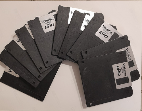   Lote 10 Diskettes Pc 3 1/2  Verbatim 2hd Datalife Mf