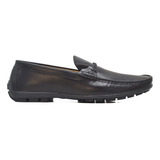 Zapatos Mocasines Flat Piel Negro Ferrato Original Caballero