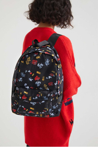 Mochila Nueva Desigual Negra Mickey Plegable