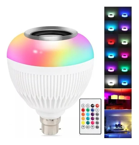 Lampada Musical Caixa Som Bluetooth Led Rgb Com Controle E27