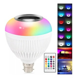 Lampada Musical Caixa Som Bluetooth Led Rgb Com Controle E27